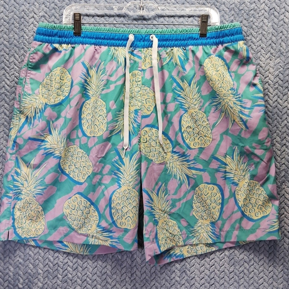 Chubbies Mens XXL Swim Trunks Pineapple Print Teal‎ Purple 7 Inch Inseam Shorts